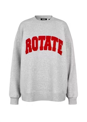 Iris heavy crewneck sweat Light Grey Melange/Red ROTATE